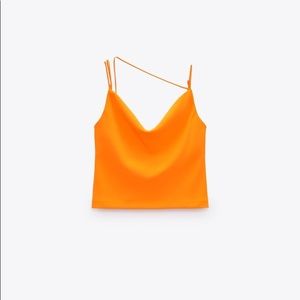 *NWT* ZARA XL Multi-position strap tank in neon orange